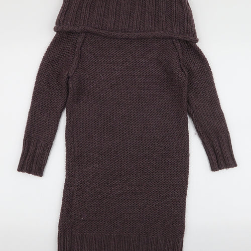 Pandemonium Womens Brown  Acrylic Jumper Dress  Size M  Roll Neck Pullover