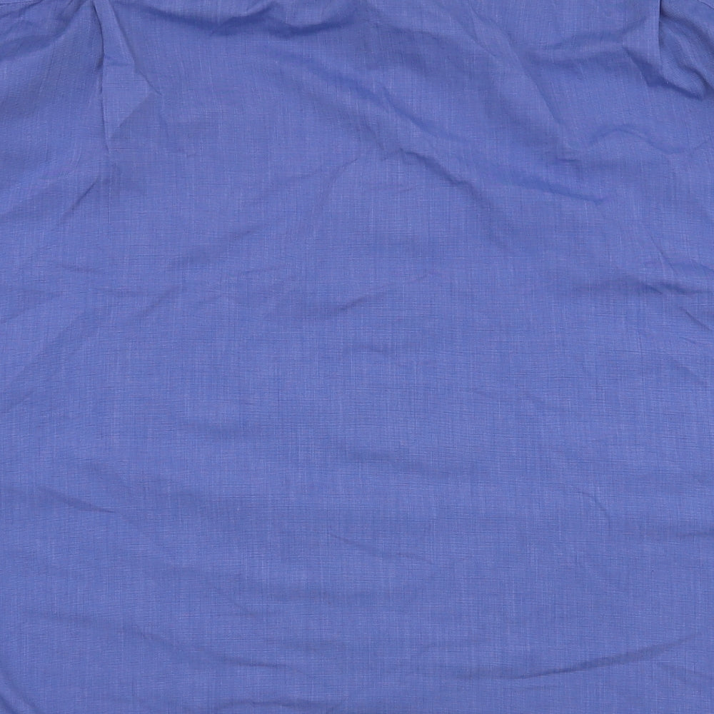 F&F Mens Blue  Polyester  Dress Shirt Size 19 Collared Button