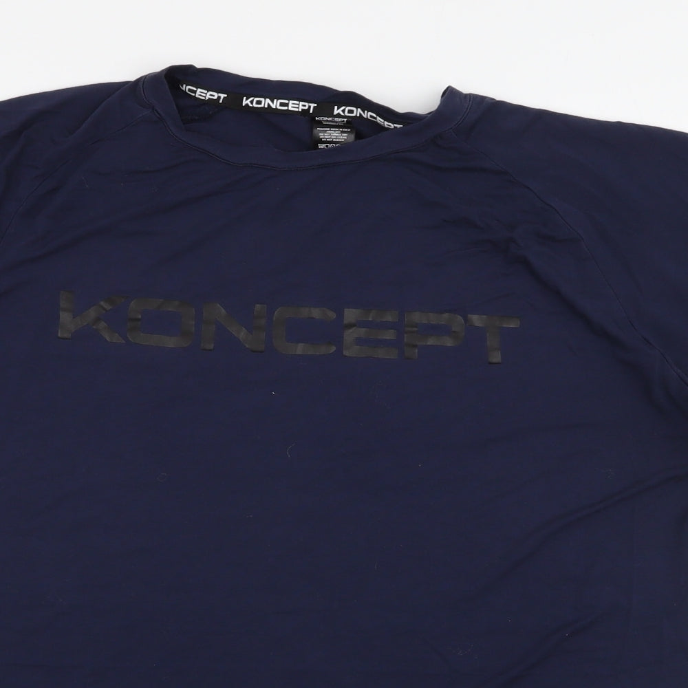 Koncept Mens Blue  Bamboo  T-Shirt Size L Round Neck