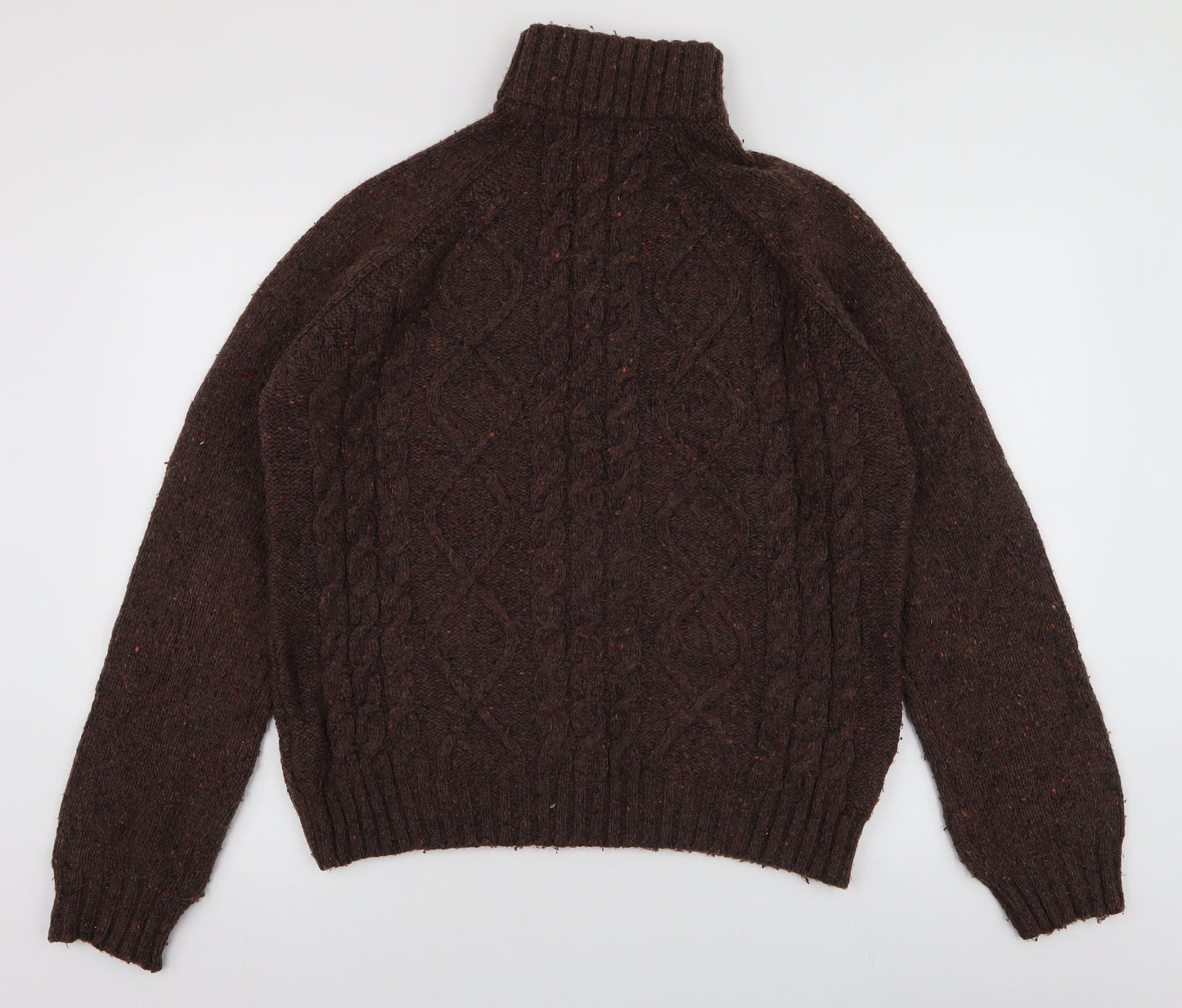 John Lewis  Mens Brown High Neck  Polyester Pullover Jumper Size M