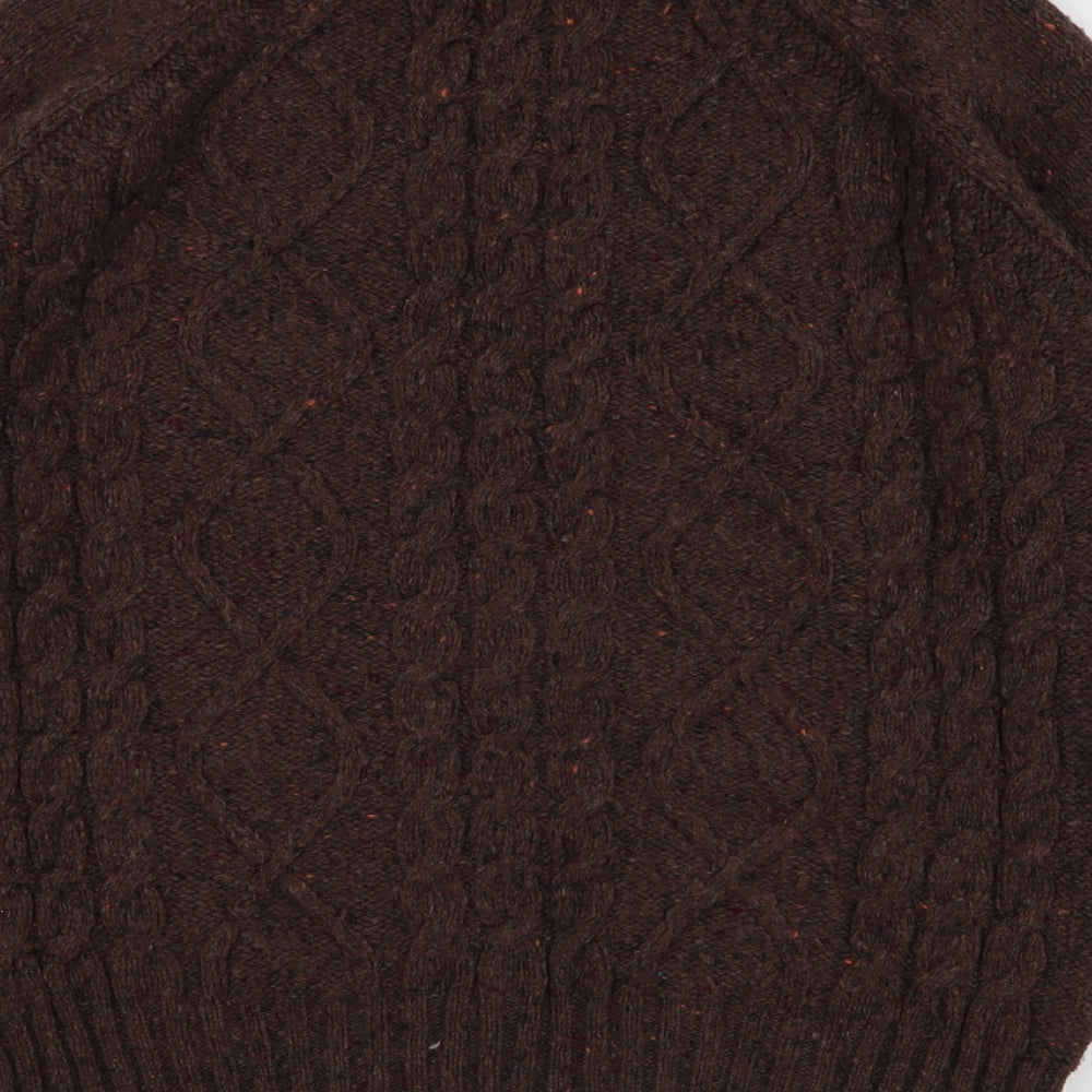 John Lewis  Mens Brown High Neck  Polyester Pullover Jumper Size M