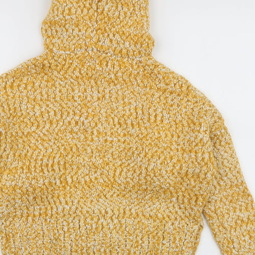 Yet Again  Womens Yellow  Polyester Pullover Hoodie Size S  Pullover