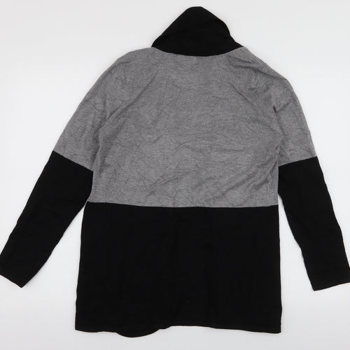 Preworn Womens Grey Collared  Rayon Cardigan Jumper Size M