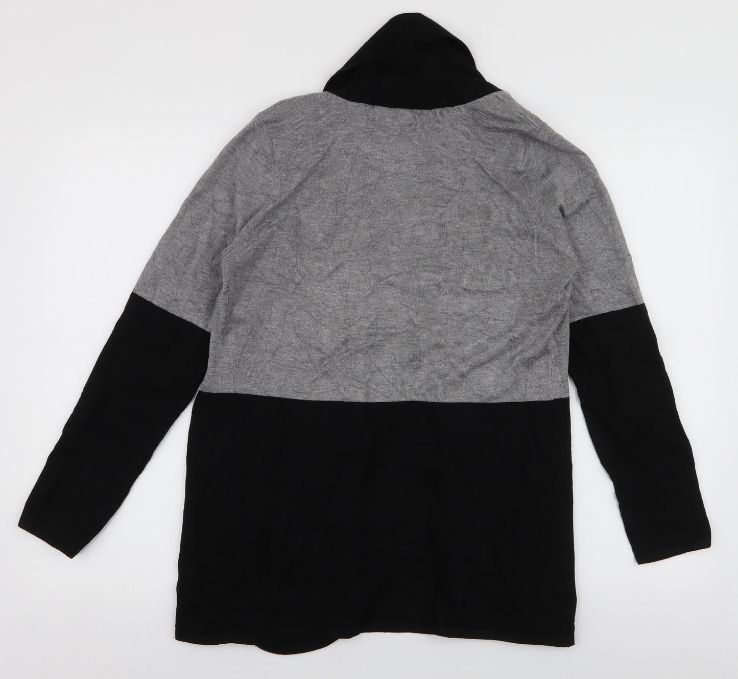 Preworn Womens Grey Collared  Rayon Cardigan Jumper Size M