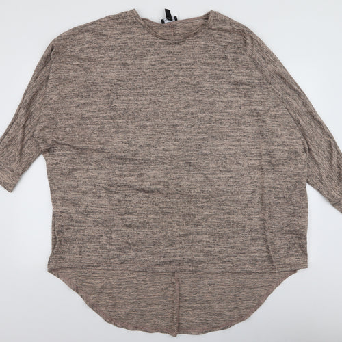 New Look Womens Beige Boat Neck  Polyester Pullover Jumper Size L