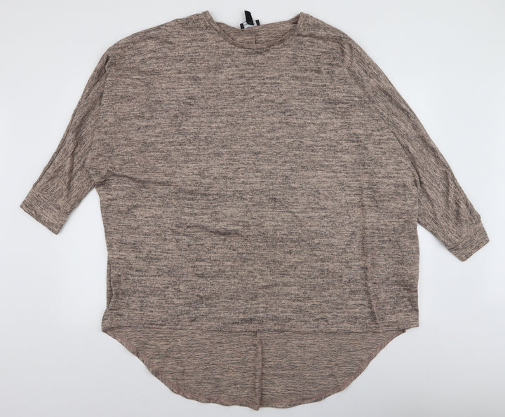 New Look Womens Beige Boat Neck  Polyester Pullover Jumper Size L