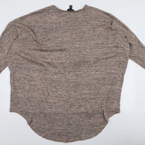 New Look Womens Beige Boat Neck  Polyester Pullover Jumper Size L