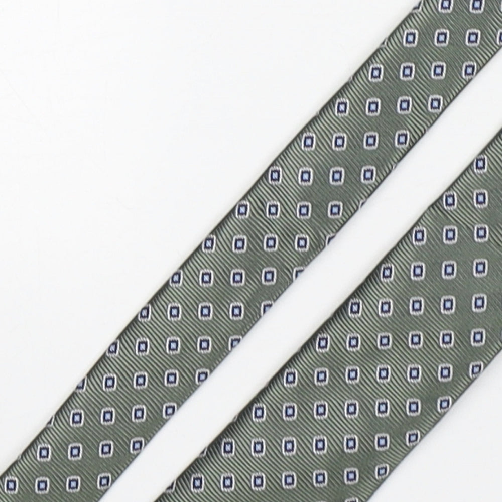 NEXT Mens Green Geometric Silk Pointed Tie One Size