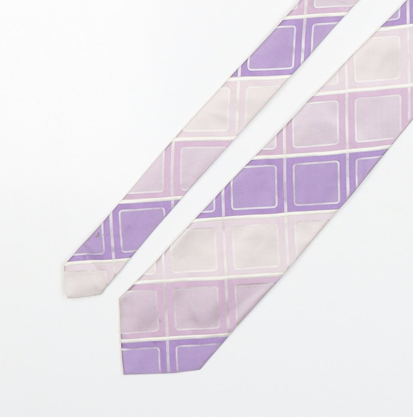 NEXT Mens Pink Plaids & Checks Silk Pointed Tie One Size