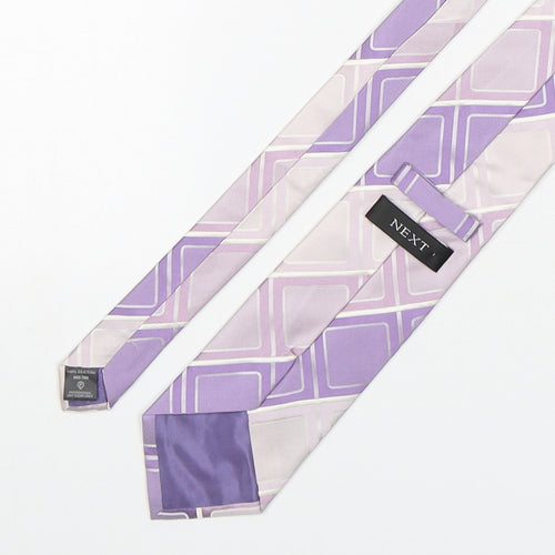 NEXT Mens Pink Plaids & Checks Silk Pointed Tie One Size