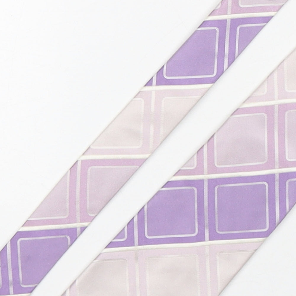 NEXT Mens Pink Plaids & Checks Silk Pointed Tie One Size