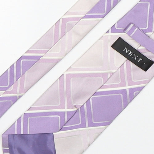 NEXT Mens Pink Plaids & Checks Silk Pointed Tie One Size