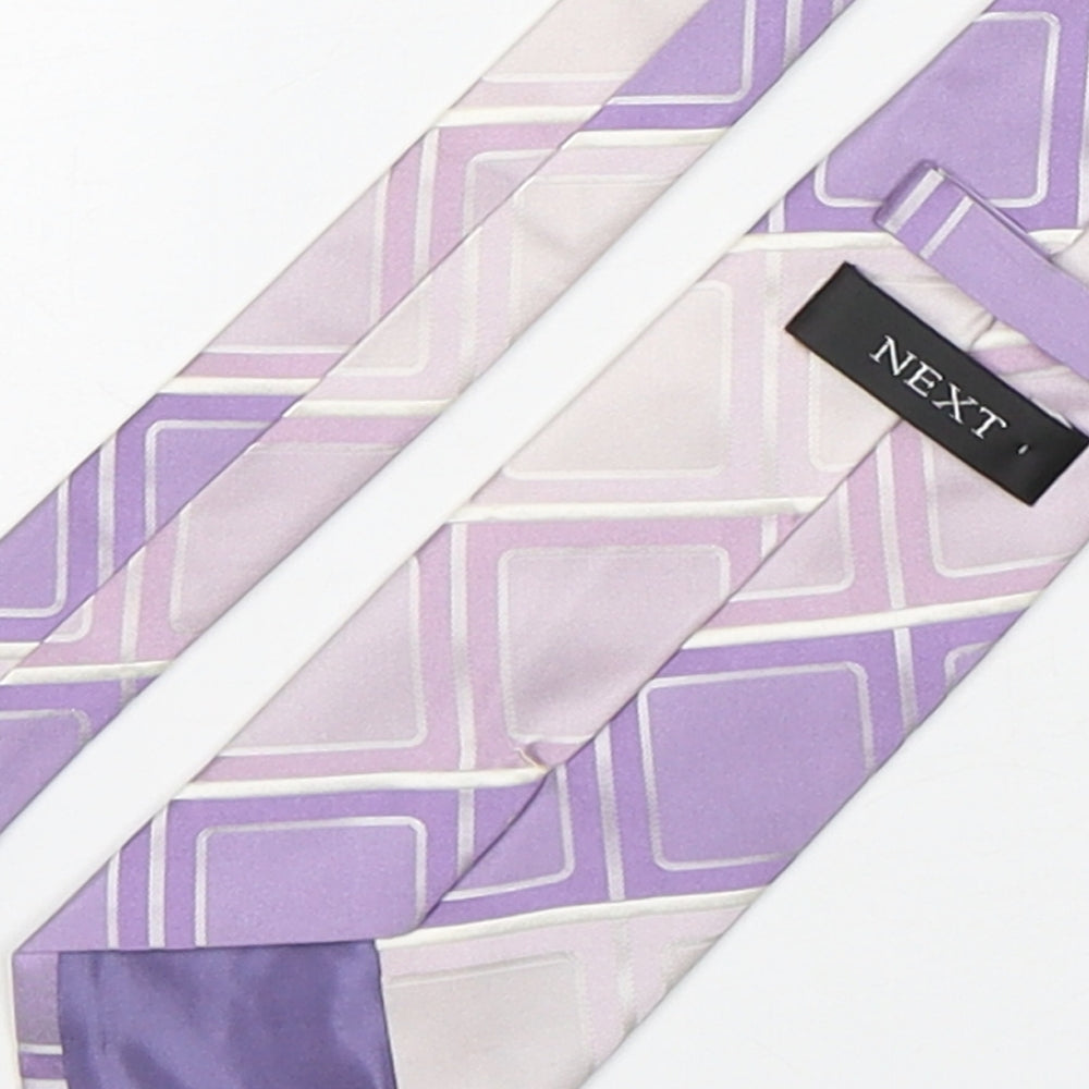 NEXT Mens Pink Plaids & Checks Silk Pointed Tie One Size