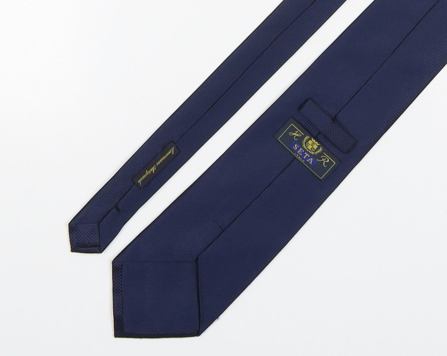 HRS Mens Blue Grenadine Silk Pointed Tie One Size