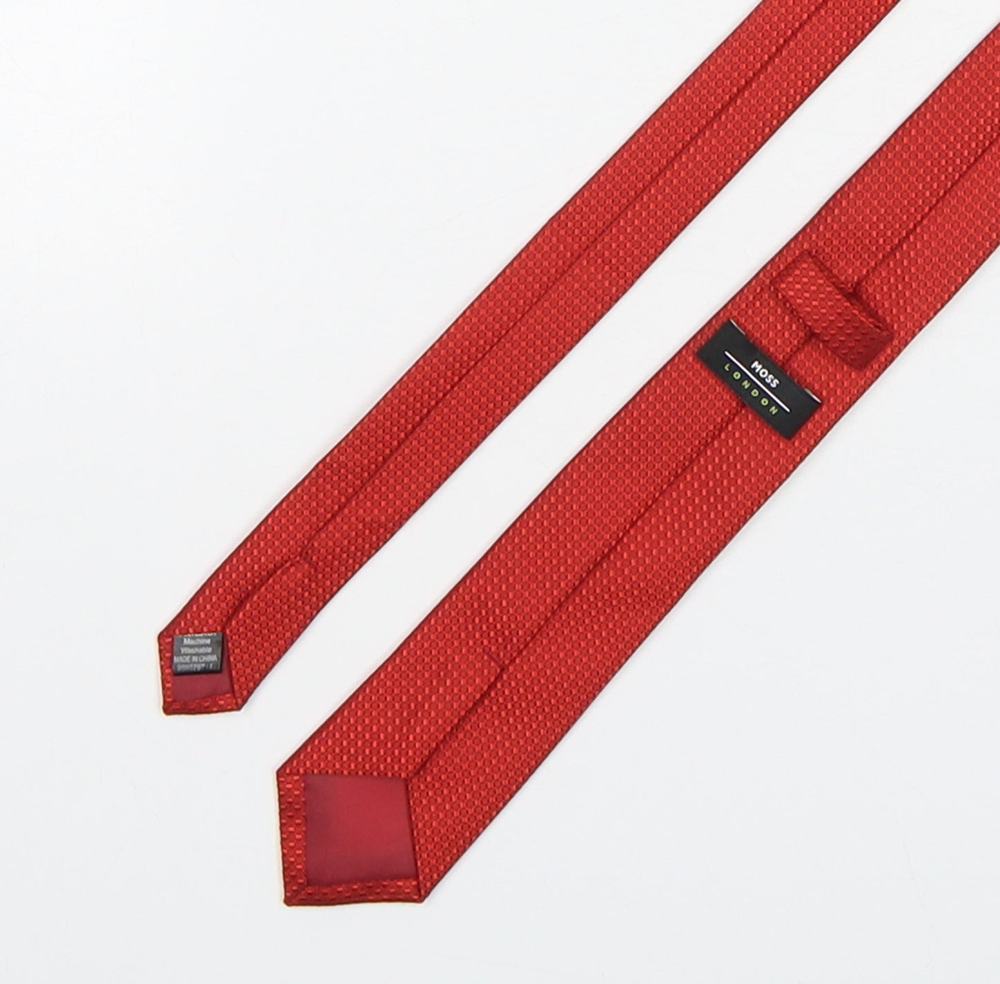 Moss Mens Red Grenadine Polyester Pointed Tie One Size