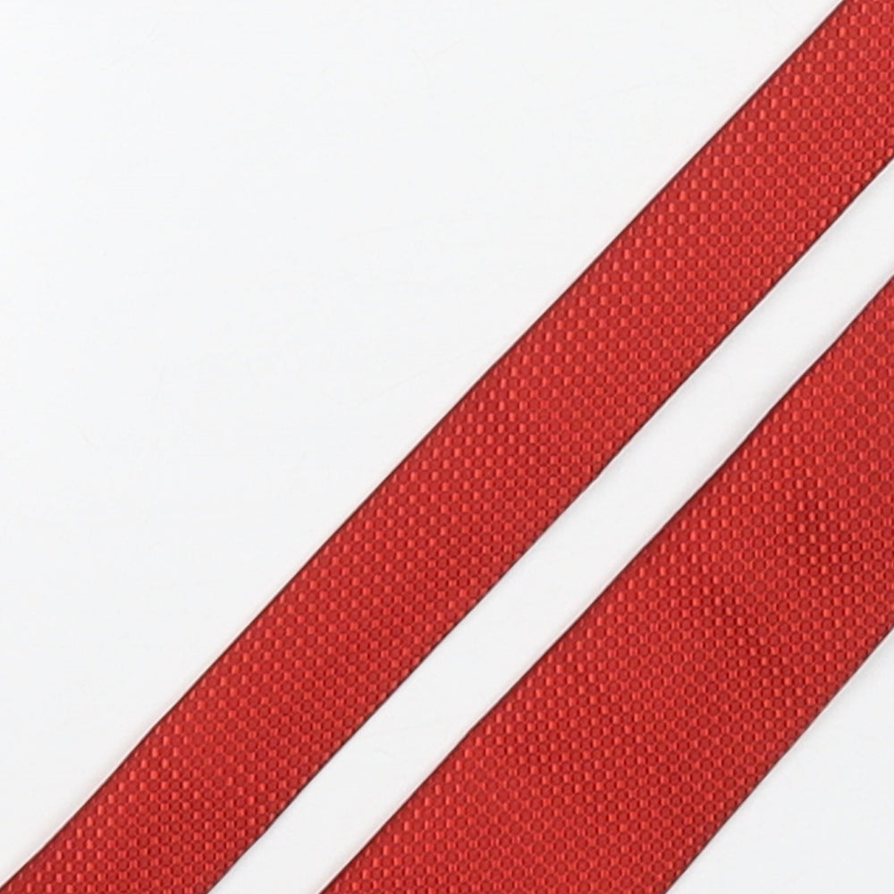 Moss Mens Red Grenadine Polyester Pointed Tie One Size