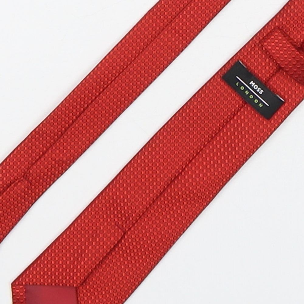 Moss Mens Red Grenadine Polyester Pointed Tie One Size