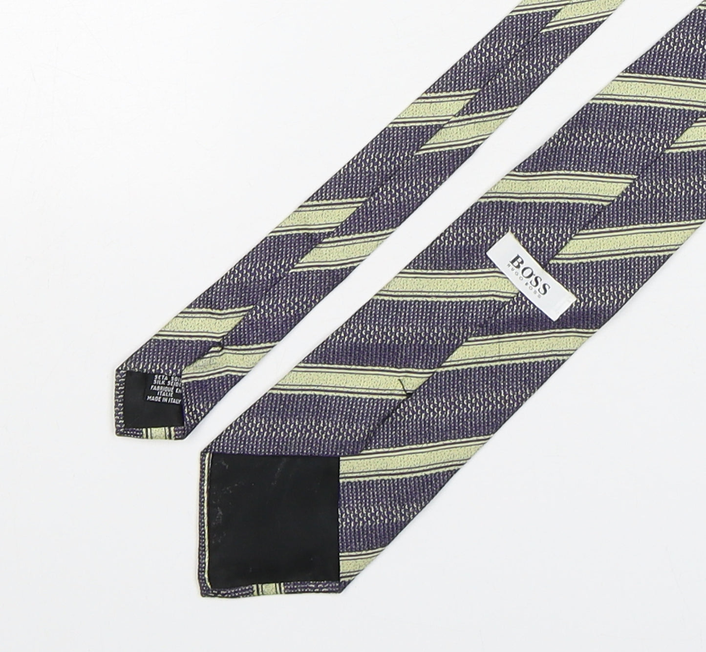 HUGO BOSS Mens Multicoloured Striped Silk Pointed Tie One Size