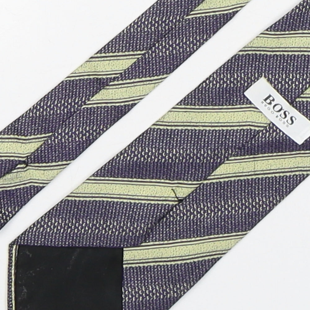 HUGO BOSS Mens Multicoloured Striped Silk Pointed Tie One Size