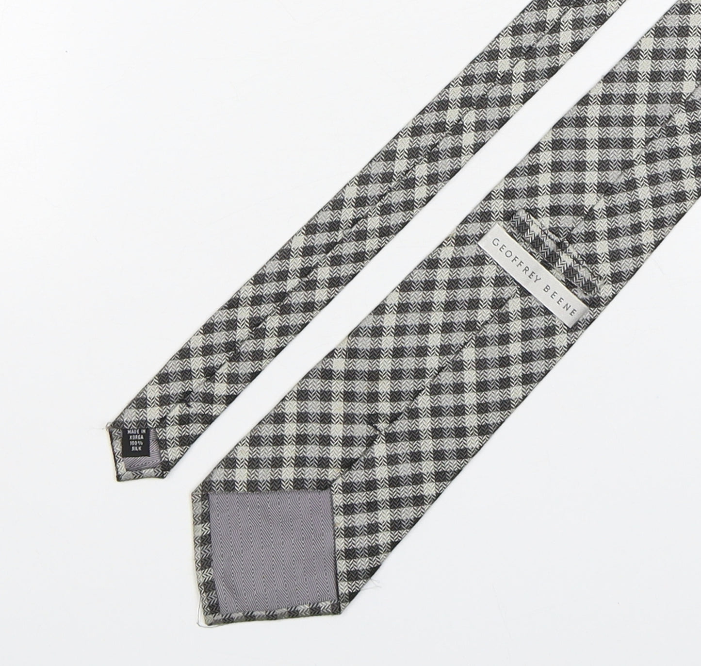 Geoffrey Beene  Mens Multicoloured Plaids & Checks Silk Pointed Tie One Size