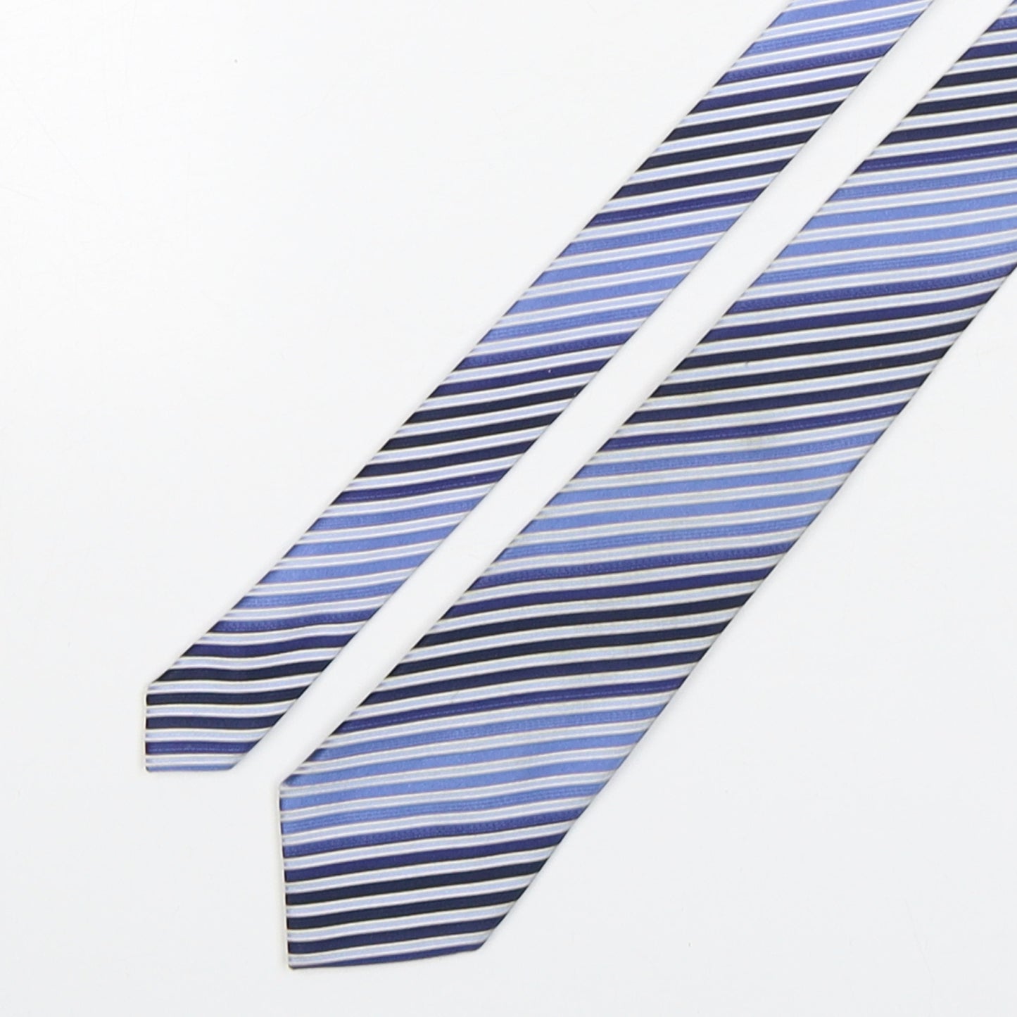Dehavilland Mens Blue Striped Silk Pointed Tie One Size