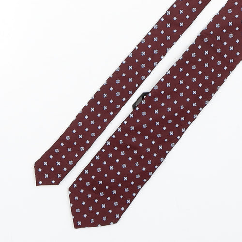 Royal Class Mens Purple Geometric Polyester Pointed Tie One Size