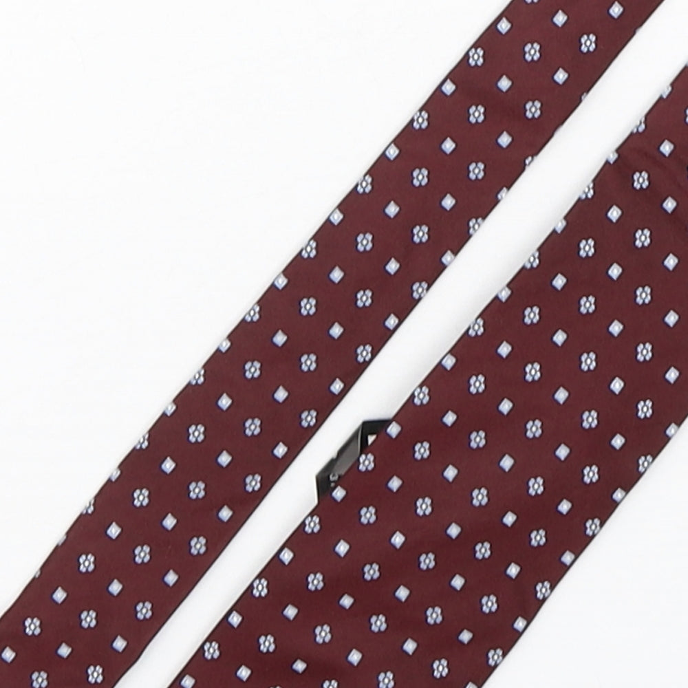 Royal Class Mens Purple Geometric Polyester Pointed Tie One Size