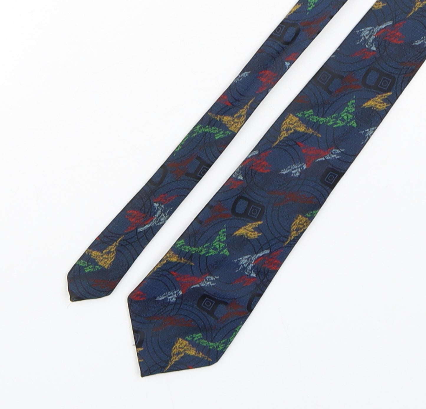 CarnaudMetalbox Mens Multicoloured Geometric Polyester Pointed Tie One Size