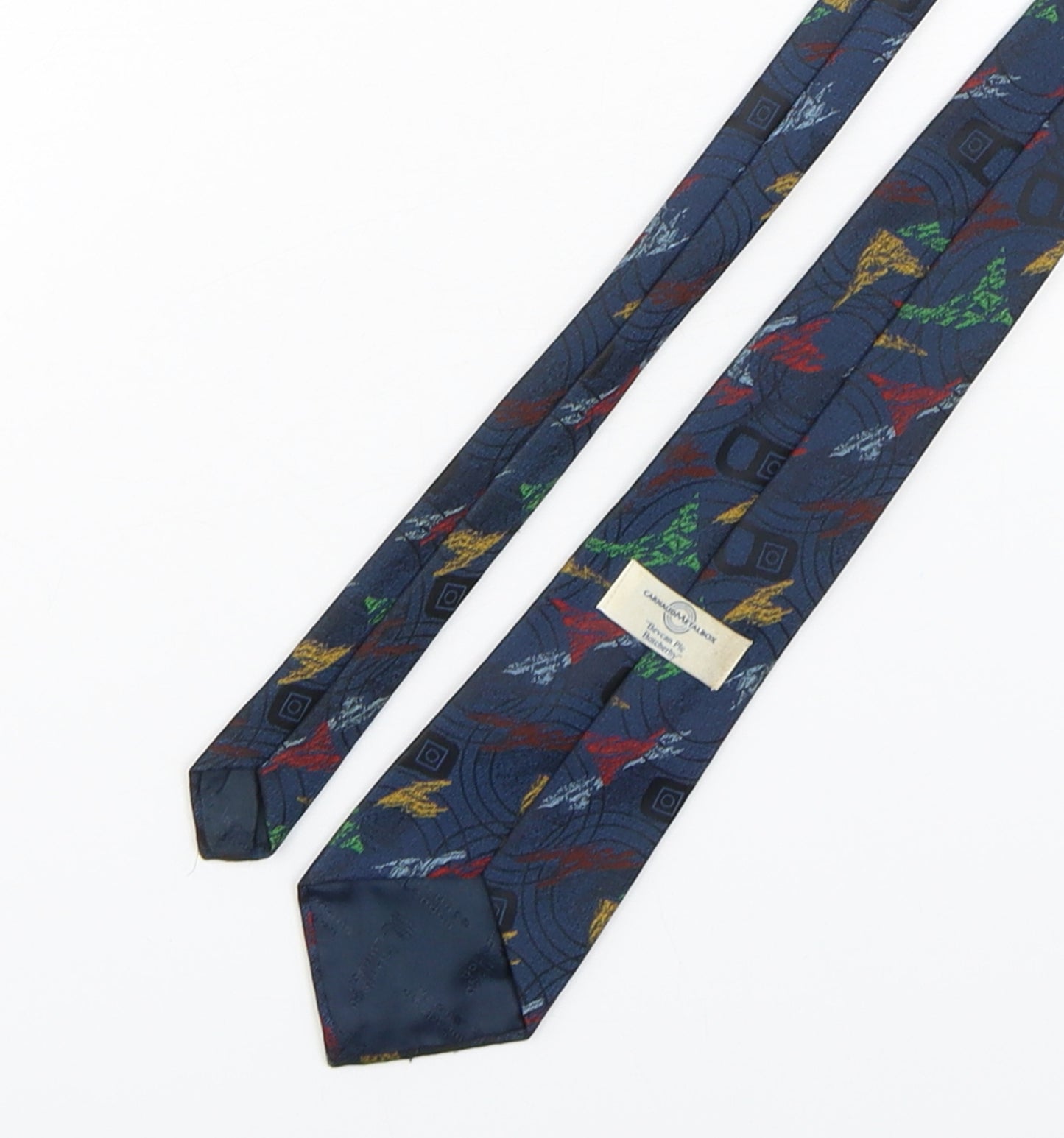 CarnaudMetalbox Mens Multicoloured Geometric Polyester Pointed Tie One Size