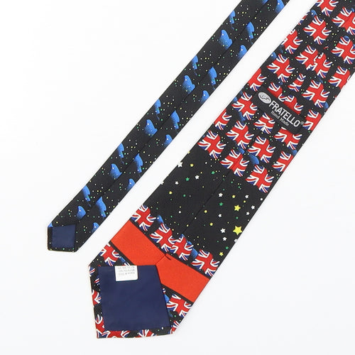 Fratello  Mens Multicoloured Geometric Polyester Pointed Tie One Size - Millennium