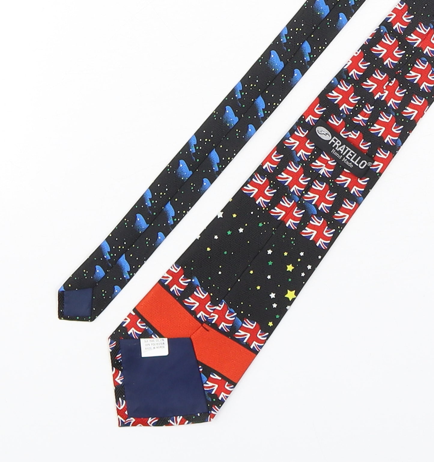 Fratello  Mens Multicoloured Geometric Polyester Pointed Tie One Size - Millennium