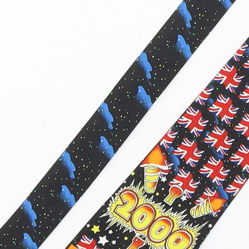 Fratello  Mens Multicoloured Geometric Polyester Pointed Tie One Size - Millennium