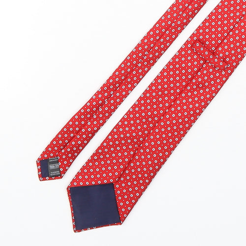 Marks and Spencer Mens Red Polka Dot Silk Pointed Tie One Size