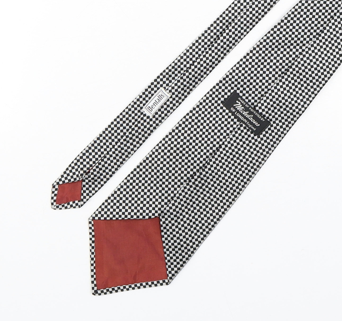 Michelsons  Mens Multicoloured Plaids & Checks Polyacrylate Fibre Pointed Tie One Size