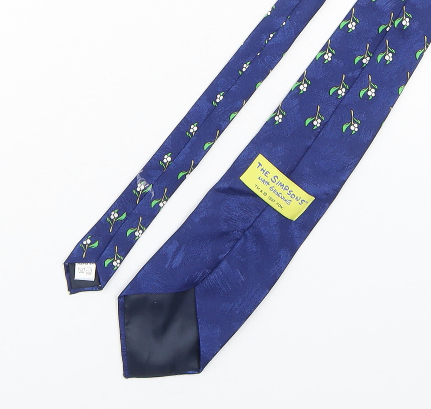 The Simpsons  Mens Blue Floral Polyester Pointed Tie One Size - Homer Simpson