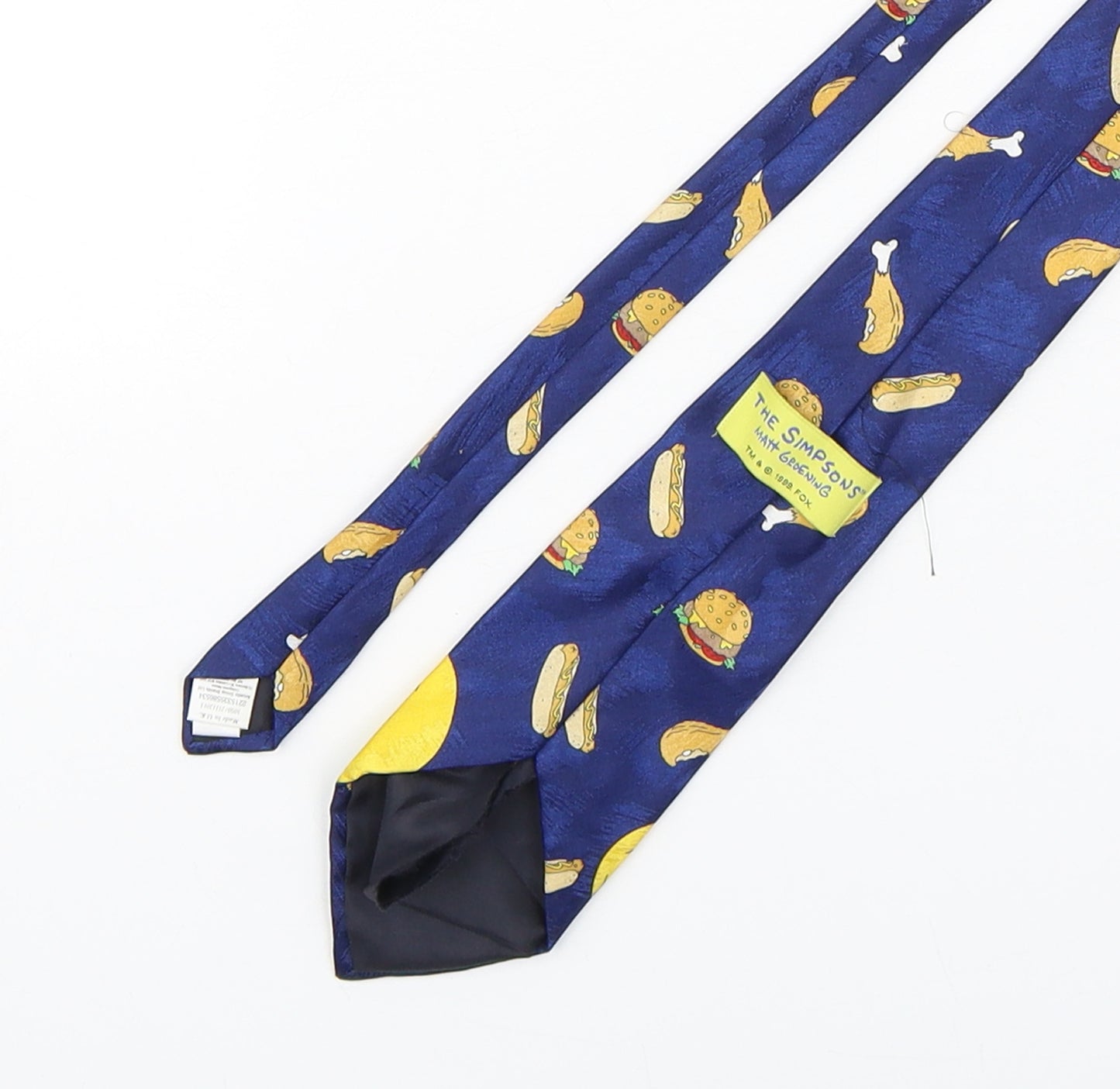 The Simpsons  Mens Blue Geometric Polyester Pointed Tie One Size - Homer Simpson