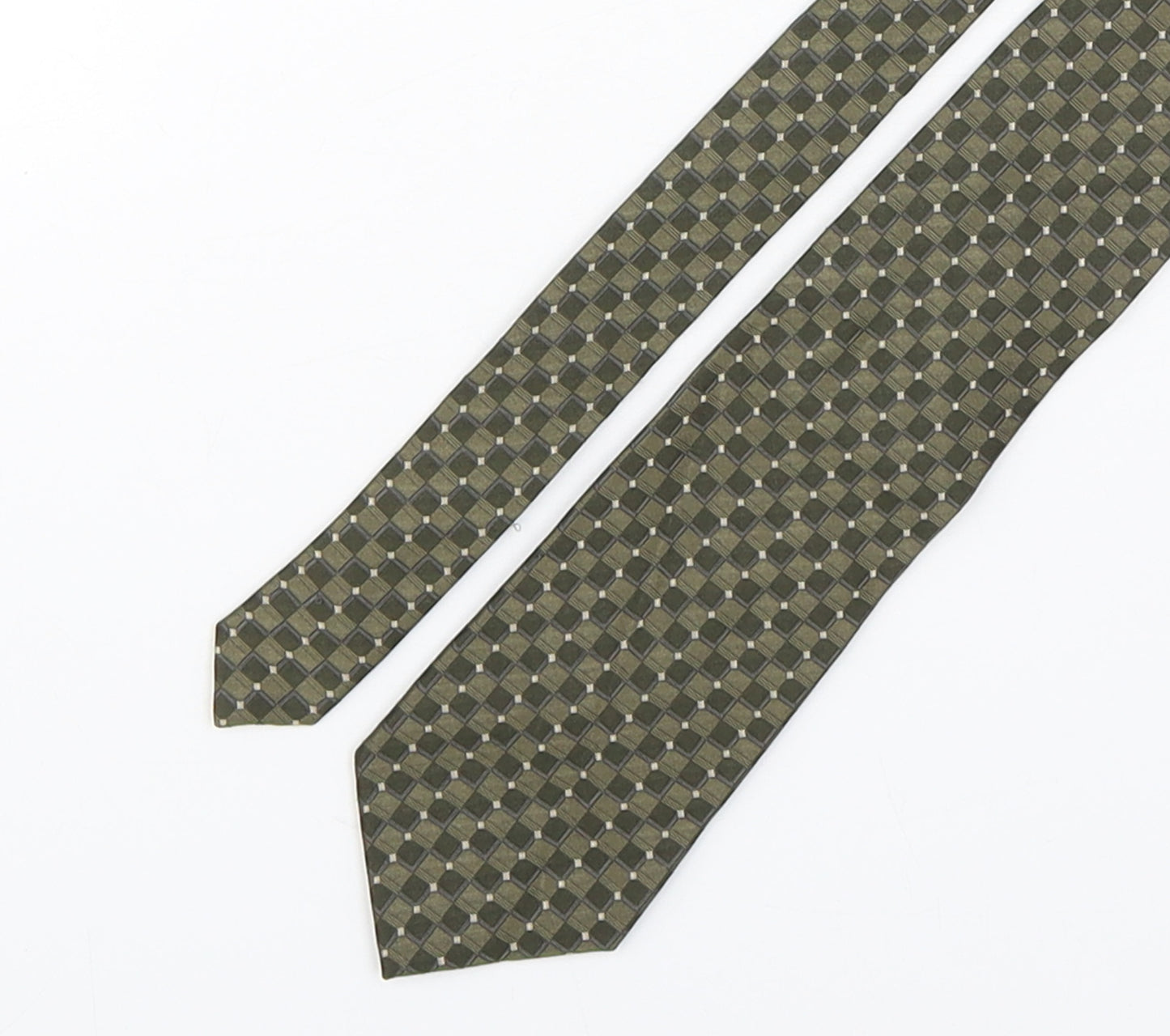 Tie Rack  Mens Green Plaids & Checks Silk Pointed Tie One Size