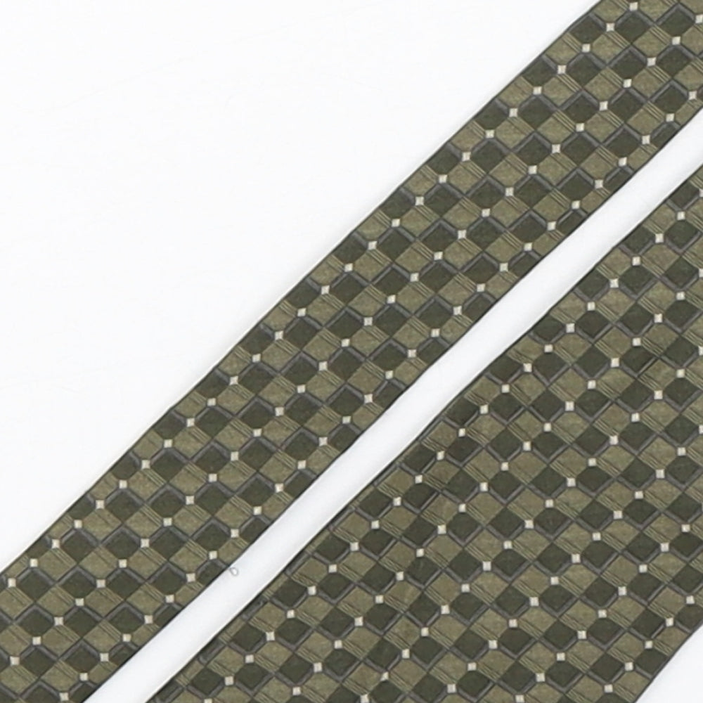 Tie Rack  Mens Green Plaids & Checks Silk Pointed Tie One Size