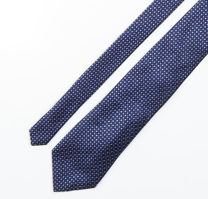 US Polo Assn. Mens Blue Plaids & Checks Silk Pointed Tie One Size