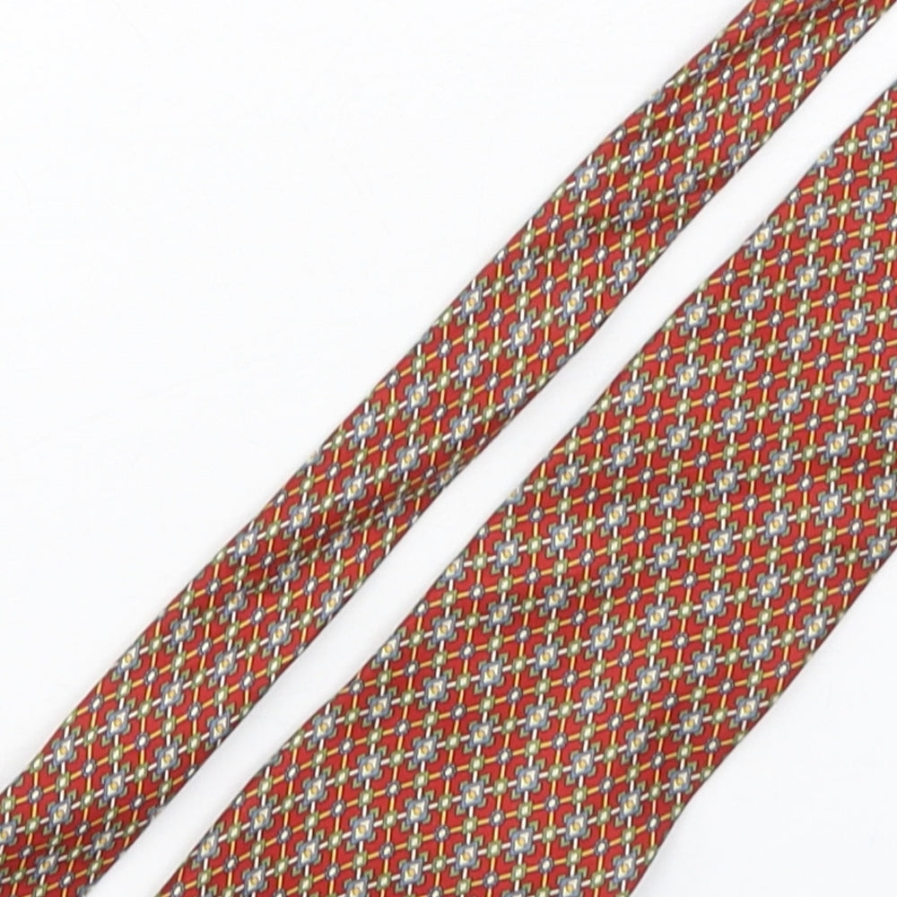 Items  Mens Multicoloured Geometric Silk Pointed Tie One Size