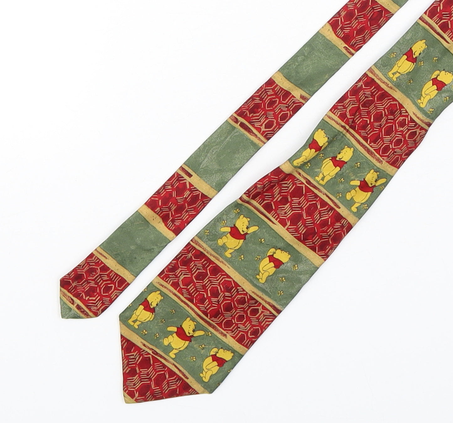 Pooh Mens Multicoloured Geometric Silk Pointed Tie One Size - winnie the pooh