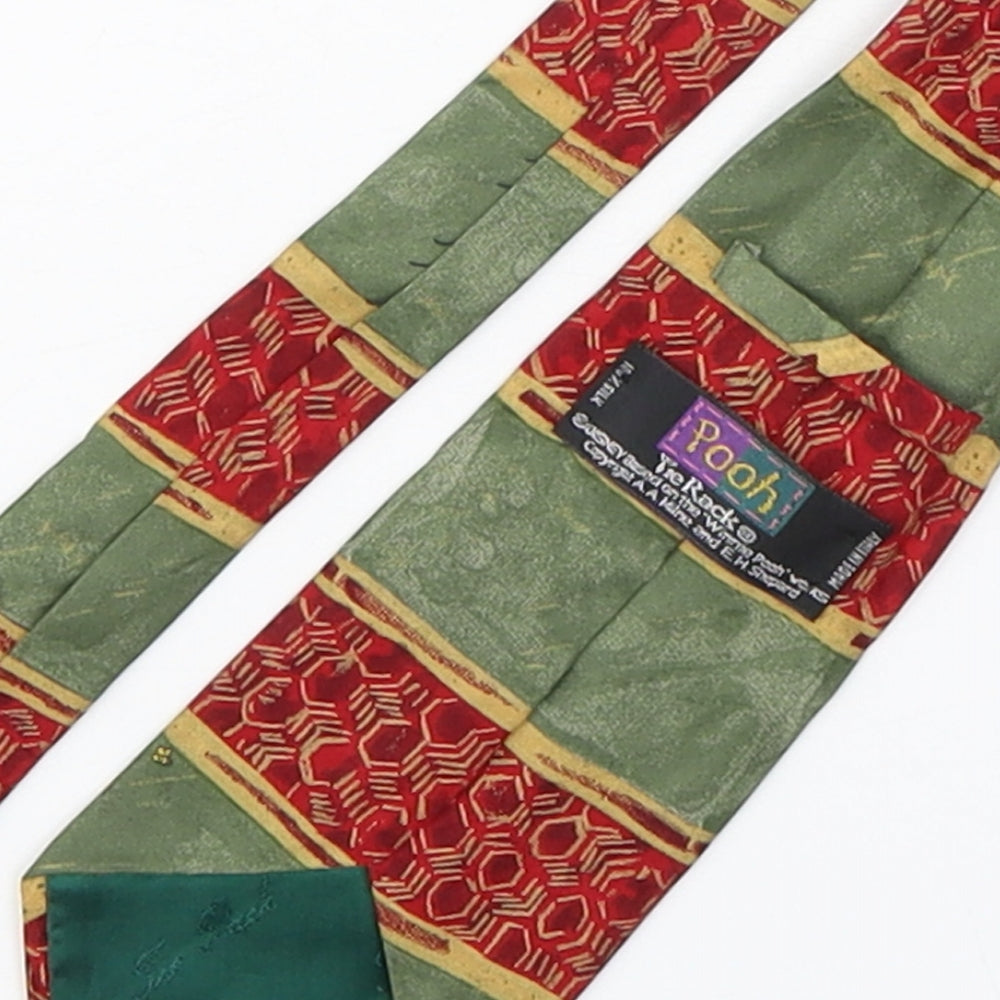 Pooh Mens Multicoloured Geometric Silk Pointed Tie One Size - winnie the pooh