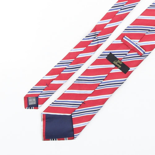 Marks and Spencer Mens Multicoloured Striped Silk Pointed Tie One Size