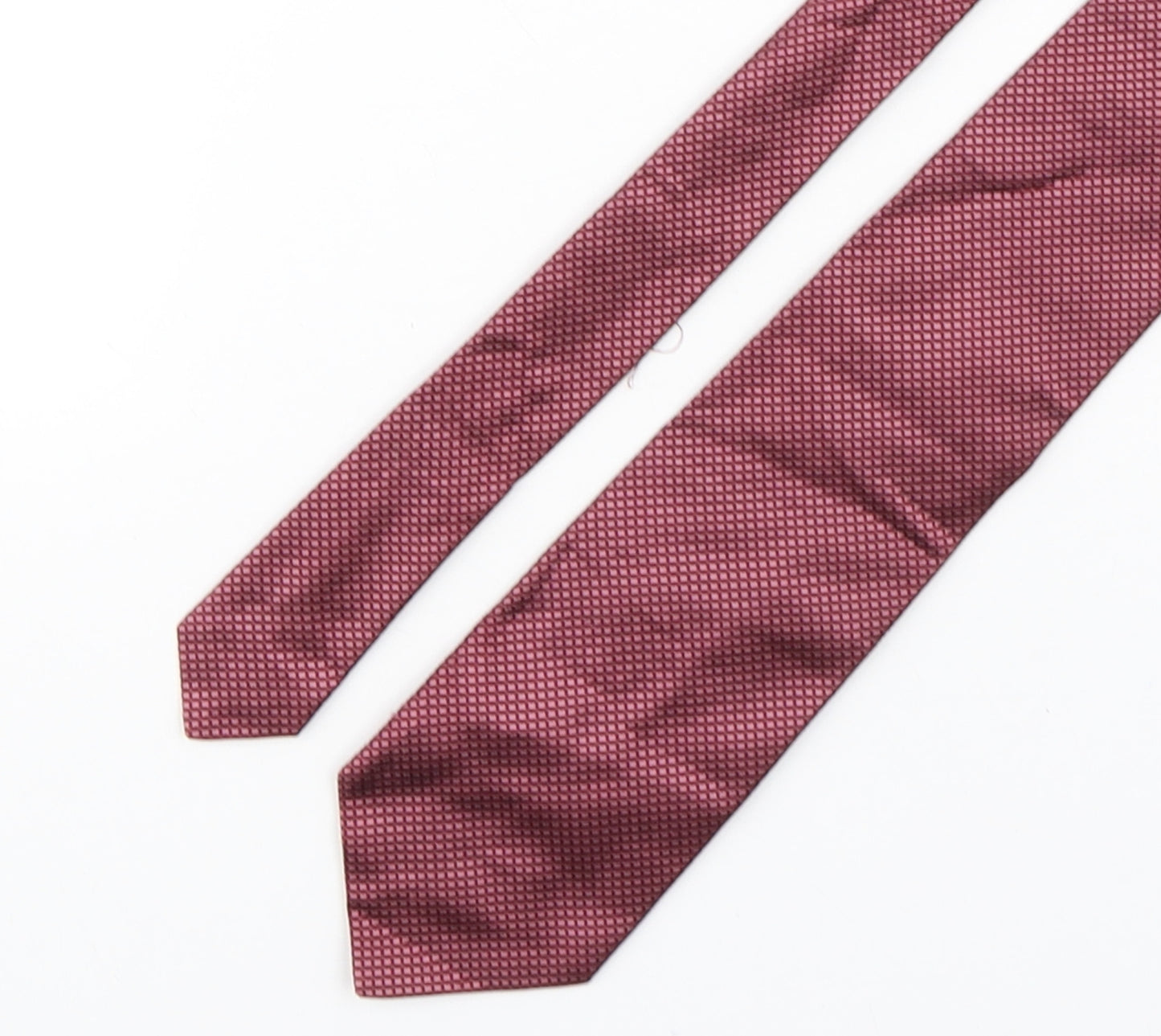 Pascal Andre  Mens Red Plaids & Checks Silk Pointed Tie One Size