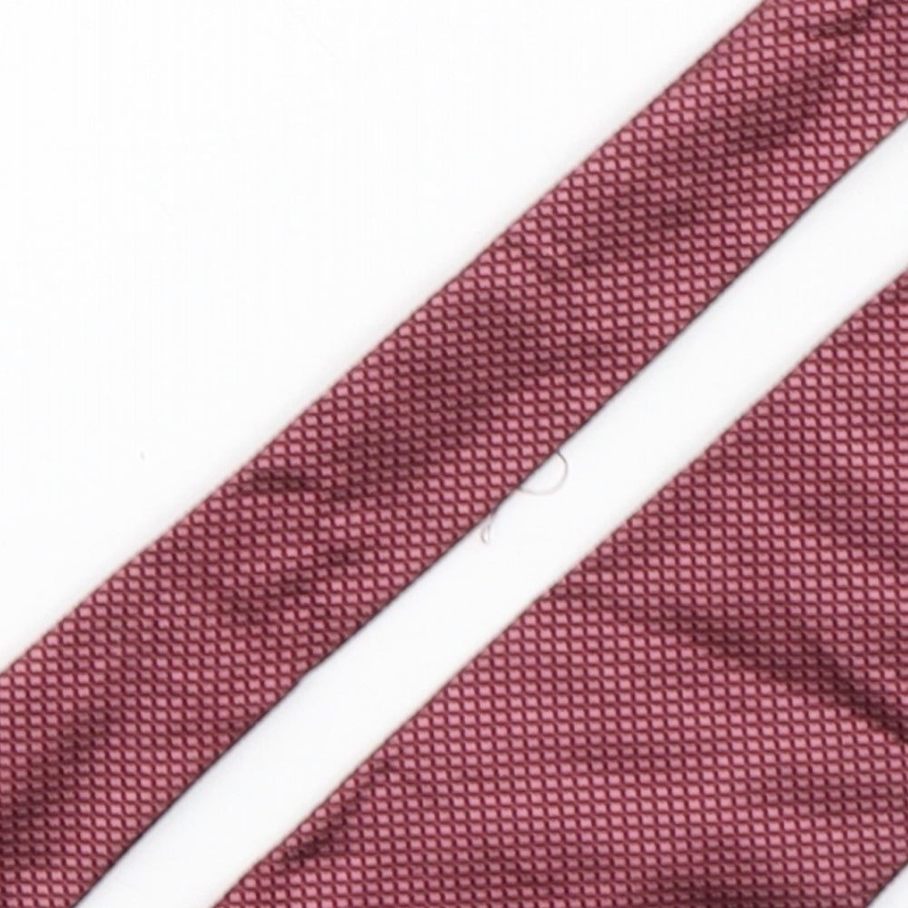 Pascal Andre  Mens Red Plaids & Checks Silk Pointed Tie One Size