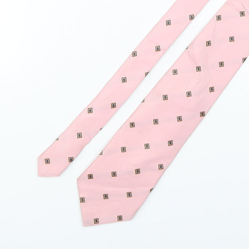 Soprano Mens Pink Polka Dot Silk Pointed Tie One Size