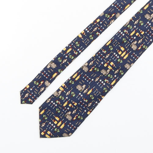 Dalemli Mens Multicoloured Geometric Silk Pointed Tie One Size