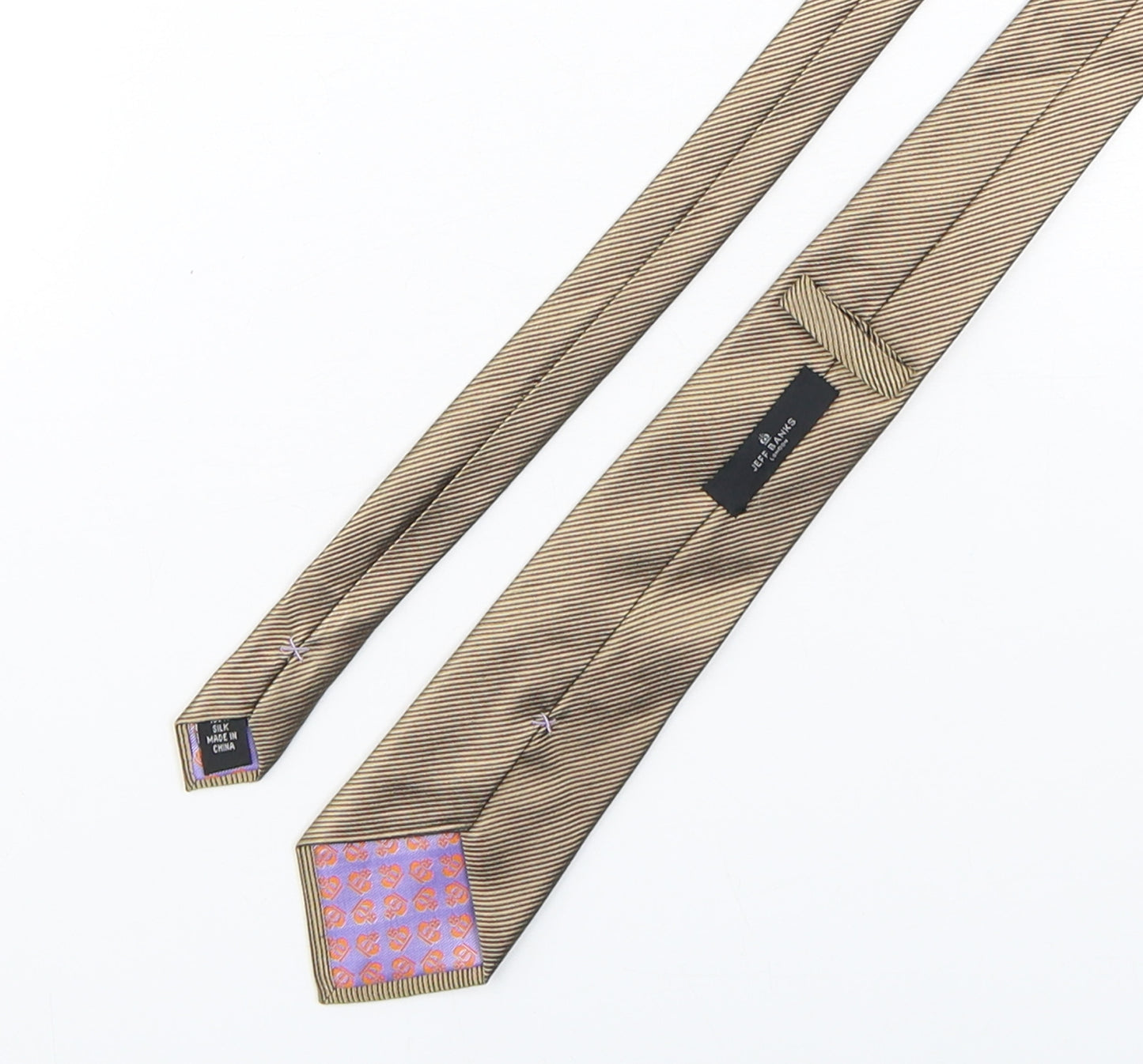 Jeff Banks  Mens Bronze  Silk Pointed Tie One Size