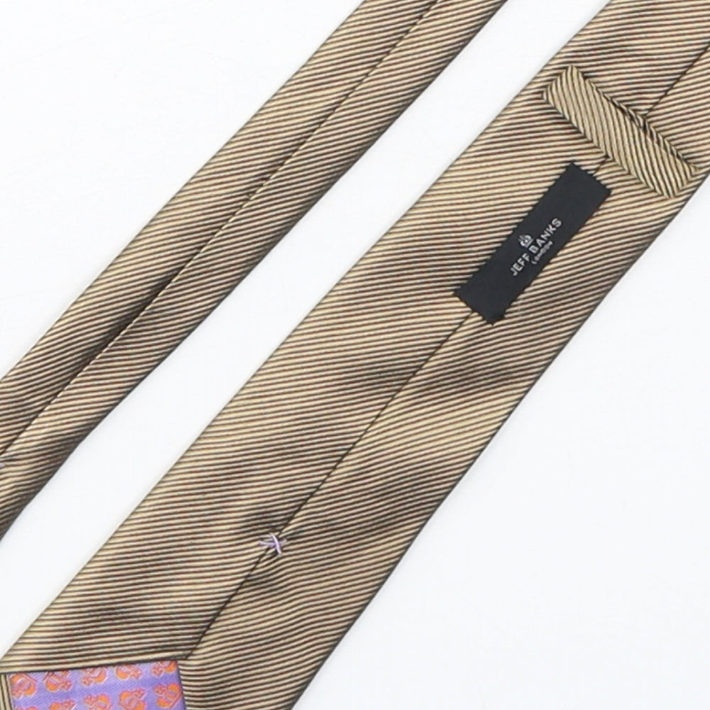 Jeff Banks  Mens Bronze  Silk Pointed Tie One Size