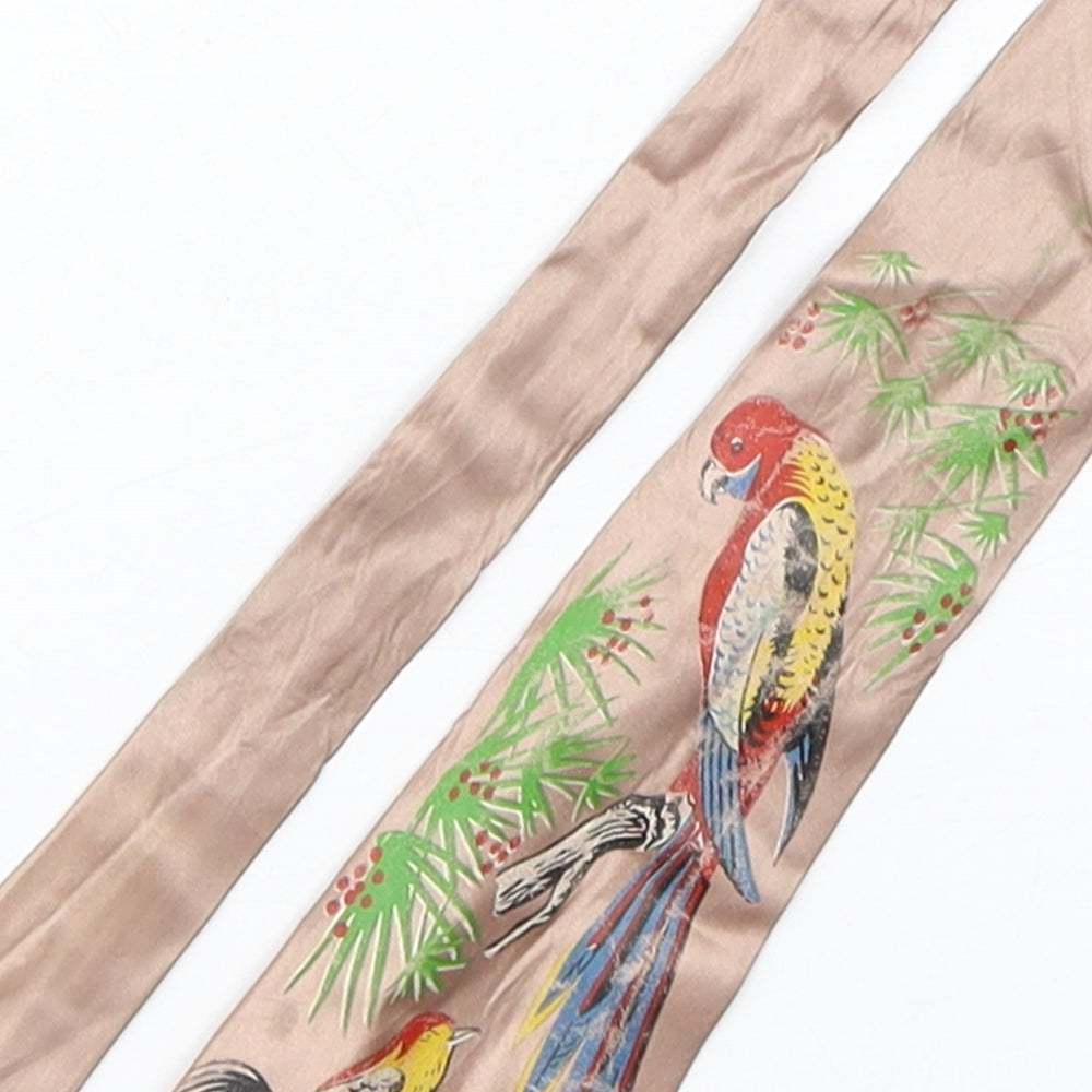 PreWorn  Mens Multicoloured Floral Polyester Pointed Tie One Size - Parrot